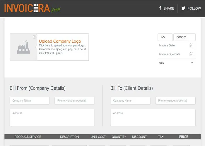 Invoicera---Free-Invoice-Generater