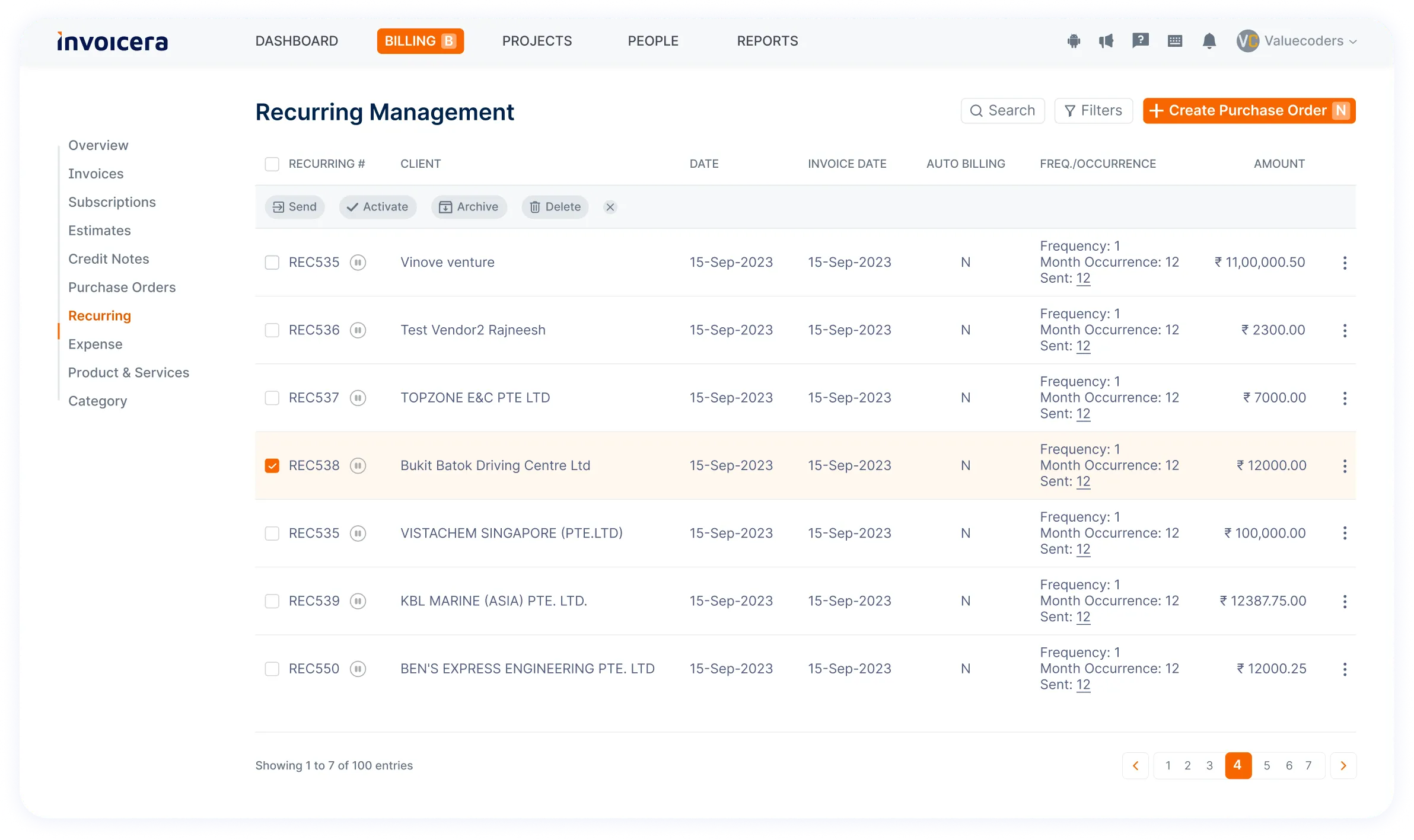 INV-Recurring Billing