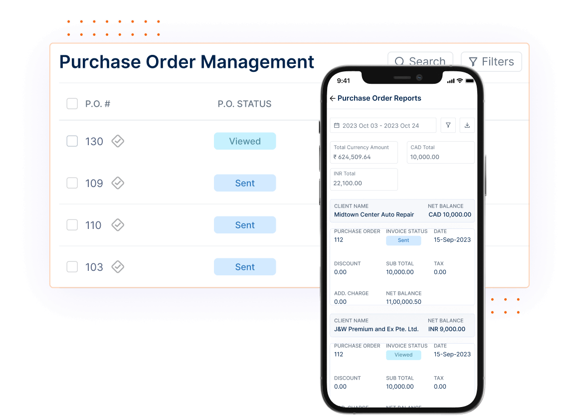 Comprehensive Purchase Order Management With The Invoice And Estimate Software.